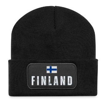Flag of Finland, Finnish pride - Recycled Patch Beanie - black - Front