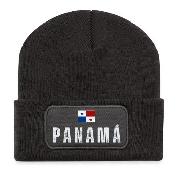 Panama Flag, I Love Panama - Recycled Patch Beanie - dark grey - Front