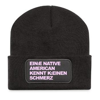SATIRE WOKE : Un Indien ne connaît pas la douleur - Beanie recyclé à patch - charbon - Devant