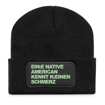 SATIRE WOKE : Un Indien ne connaît pas la douleur - Beanie recyclé à patch - noir - Devant