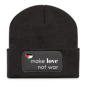 Faites l’amour, pas la guerre - Palestine - Beanie recyclé à patch - charbon - Devant