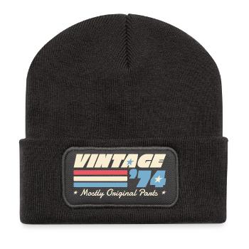 Jahrgang 74 Originale Stücke - Recycelte Patch Beanie - Dunkelgrau - Vorne