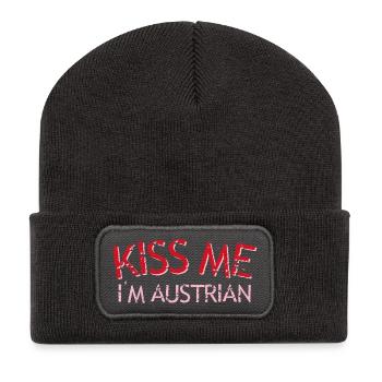 Kiss Me I'm Austrian - Recycled Patch Beanie - dark grey - Front