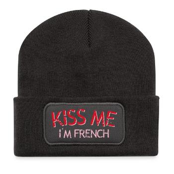 Kiss Me I'm French - Recycled Patch Beanie - dark grey - Front