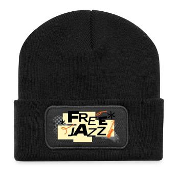 Free Jazz Typographie rétro audacieuse - Beanie recyclé à patch - noir - Devant