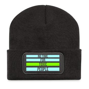Pas de temps Personnes toxiques Limites Soins personnels Dire - Beanie recyclé à patch - charbon - Devant
