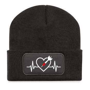 Heart Darts – Passion Precision - Recycled Patch Beanie - dark grey - Front