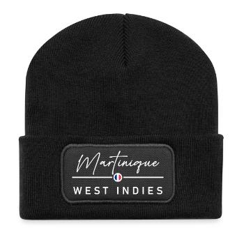 Martinique - France - Antilles - Caraïbes - Beanie recyclé à patch - noir - Devant