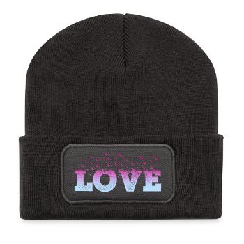 Liebe Love Herz Vögel Romantisch Ich Liebe Dich - Recycelte Patch Beanie - Dunkelgrau - Vorne