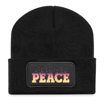 Police de la paix Police des oiseaux colorés contre la guerre - Beanie recyclé à patch - noir - Devant