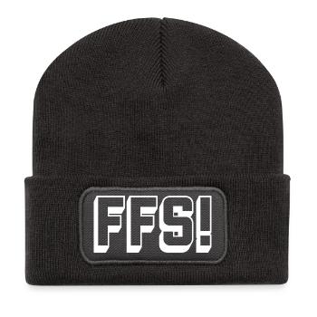 swear_FFS_white - Beanie recyclé à patch - charbon - Devant