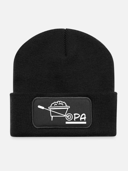 Opa Schubkarren Gartenarbeit - Recycelte Patch Beanie - Schwarz
