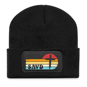 Croix Rédempte Bible Rétro Foi chrétienne Jésus - Beanie recyclé à patch - noir - Devant
