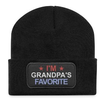 Lieblingsenkelkind Lustig Ich bin Opas Liebling - Recycelte Patch Beanie - Schwarz - Vorne