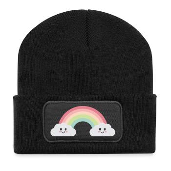 Rainbow clouds - Recycled Patch Beanie - black - Front
