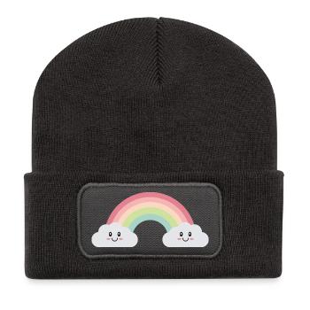 Rainbow clouds - Recycled Patch Beanie - dark grey - Front