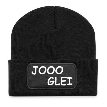 JOOO GLEI - Beanie recyclé à patch - noir - Devant