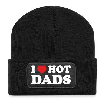 J’ai le cœur des papas sexy - Beanie recyclé à patch - noir - Devant