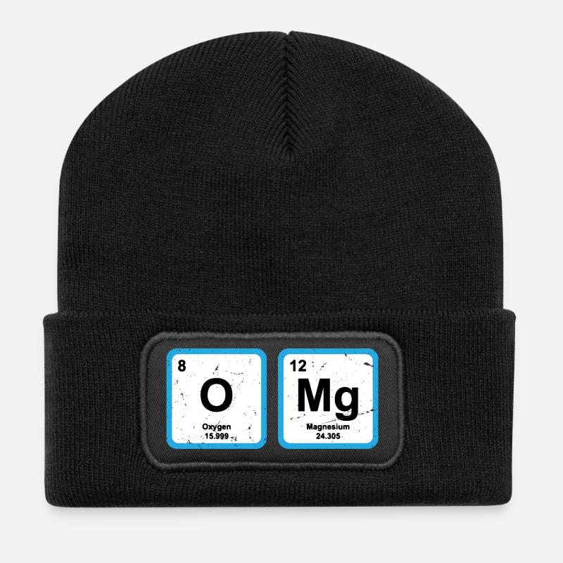 Tableau périodique OMG L’élément de la science surprise - Beanie recyclé à patch - noir