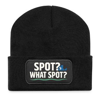 Secret fishing spot – don't ask - Recycled Patch Beanie - black - Front