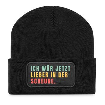 I'd rather be in the barn now - Recycled Patch Beanie - black - Front