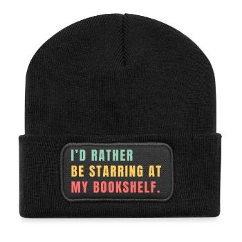 I prefer to stare at the bookshelf - Recycled Patch Beanie - black - Front