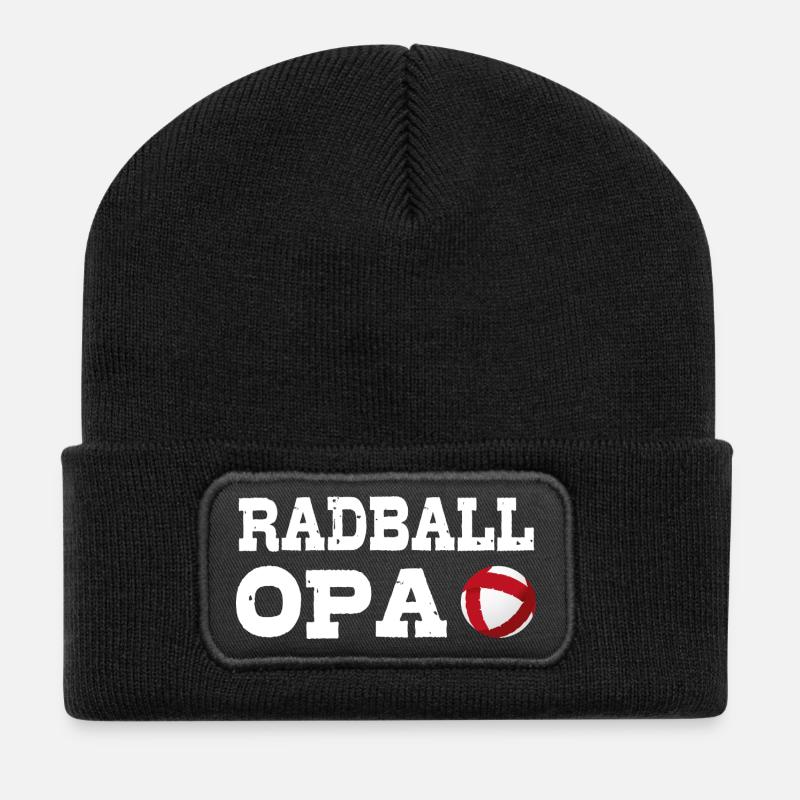 Radball, OPA, Radballer, Hallenradsport - Recycelte Patch Beanie - Schwarz