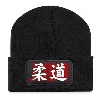Gymnase d’arts martiaux de judo Dojo Kanji Japon - Beanie recyclé à patch - noir - Devant