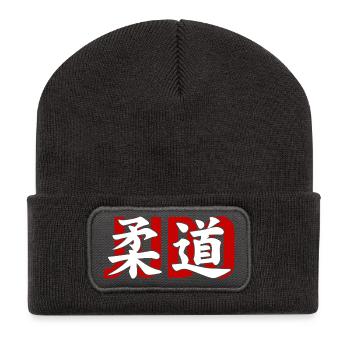 Gymnase d’arts martiaux de judo Dojo Kanji Japon - Beanie recyclé à patch - charbon - Devant