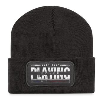 Spiel weiter White-Poker - Recycelte Patch Beanie - Dunkelgrau - Vorne