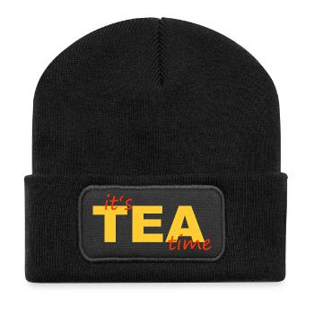 L’heure du thé - Beanie recyclé à patch - noir - Devant