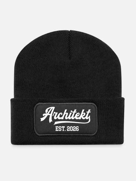 Architekt 2026 Architektur Studium Architekten - Recycelte Patch Beanie - Schwarz