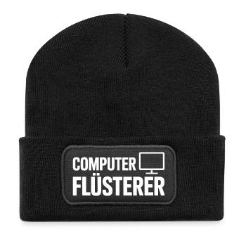 Computer Whisperer – Monitor Icon Design - Recycled Patch Beanie - black - Front