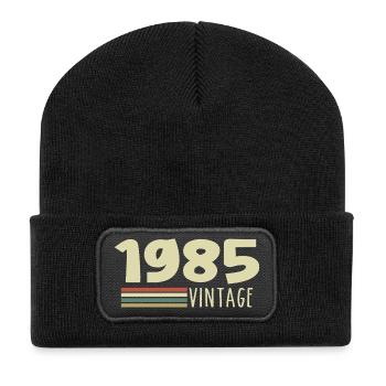 1985-Anniversary-1985-retro-1985 - Recycled Patch Beanie - black - Front