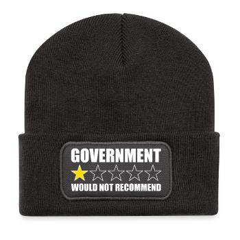 Die Regierung würde es nicht empfehlen. Anti-Regie - Recycelte Patch Beanie - Dunkelgrau - Vorne