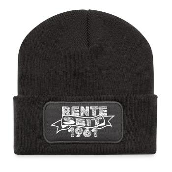 Rentner 1961 - Recycelte Patch Beanie - Dunkelgrau - Vorne