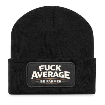 Be Farmer statt Durchschnitt - Recycelte Patch Beanie - Schwarz - Vorne