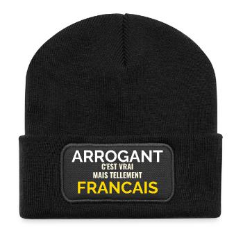 Tellement Français Humour Patriote - Beanie recyclé à patch - noir - Devant