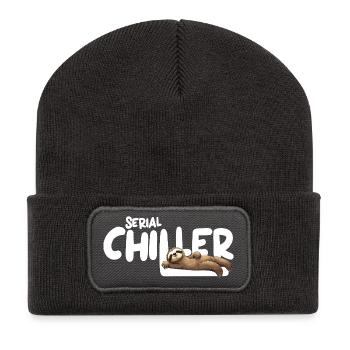 Sloth Serial Chiller – Funny Sloth Tee - Recycled Patch Beanie - dark grey - Front
