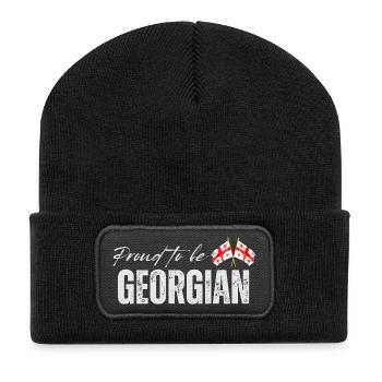 Fier de Géorgien, j’adore Georgia - Beanie recyclé à patch - noir - Devant