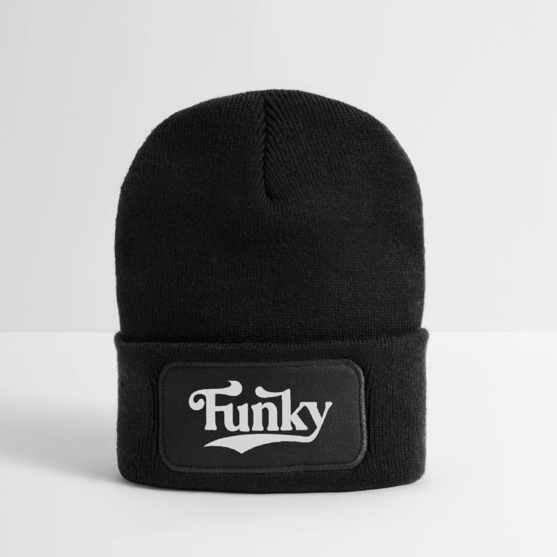 Funky Retro Script Logo Recycled Patch Beanie