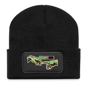 Human Connection Loading - Recycelte Patch Beanie - Schwarz - Vorne