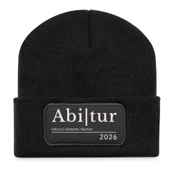 Abitur 2026 - Recycelte Patch Beanie - Schwarz - Vorne