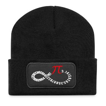 Unendliche Pi-Ziffern Ouroboros - Recycelte Patch Beanie - Schwarz - Vorne