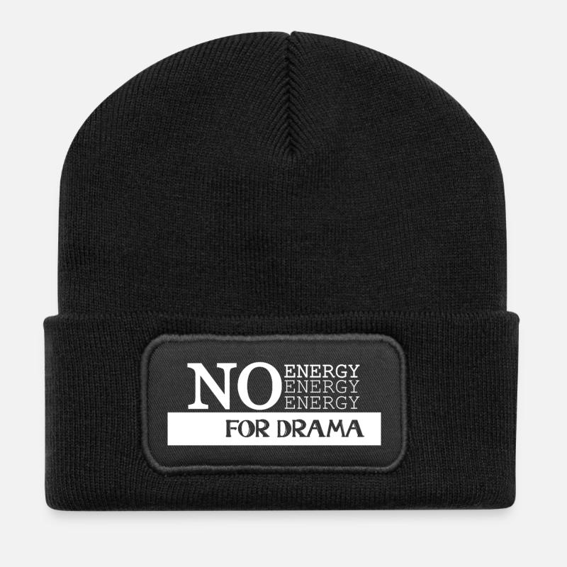 Zero Energy Kein Drama - Recycelte Patch Beanie - Schwarz