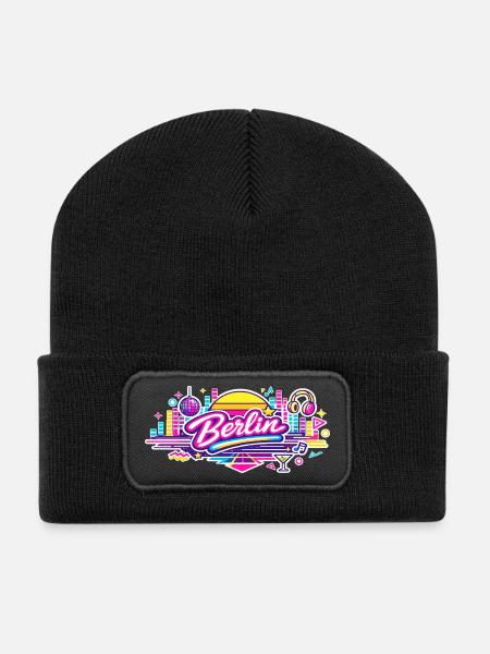 Berlin - Recycelte Patch Beanie - Schwarz
