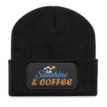 Sunshine & Coffee Beach Vibes Summer Sun Gifted - Recycled Patch Beanie - black - Front
