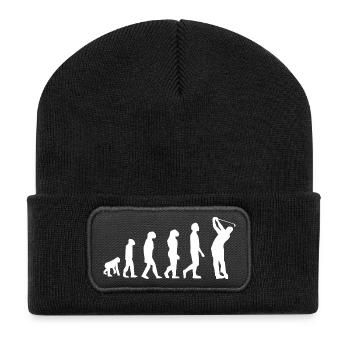 Entwicklung des Golfschwungs - Recycelte Patch Beanie - Schwarz - Vorne