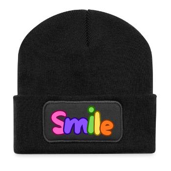 Smile, a smile for everyone. - Recycled Patch Beanie - black - Front