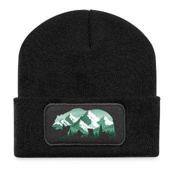 Forêt des montagnes Bear Nature - Beanie recyclé à patch - noir - Devant